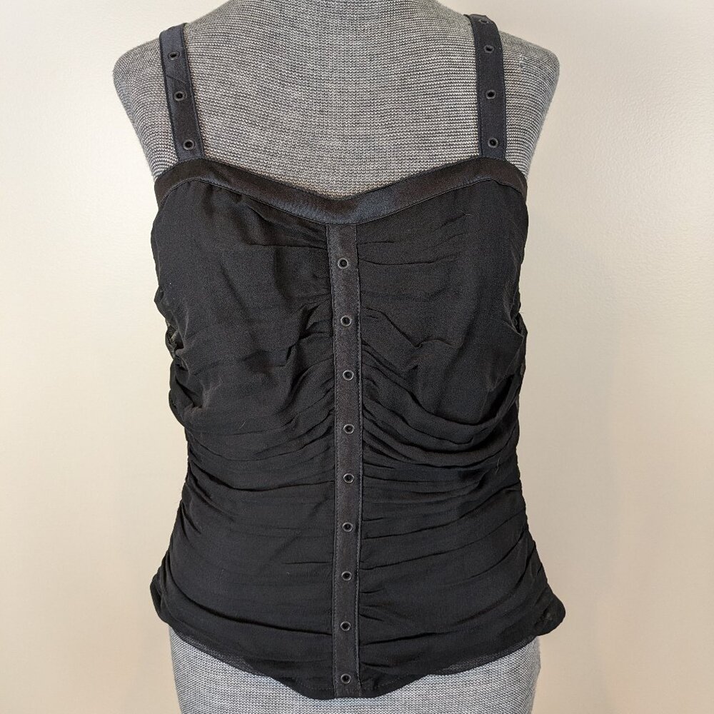 Designer Allen B by Allen Schwartz Bustier Corset Top Tunic Shirt Blouse Size L